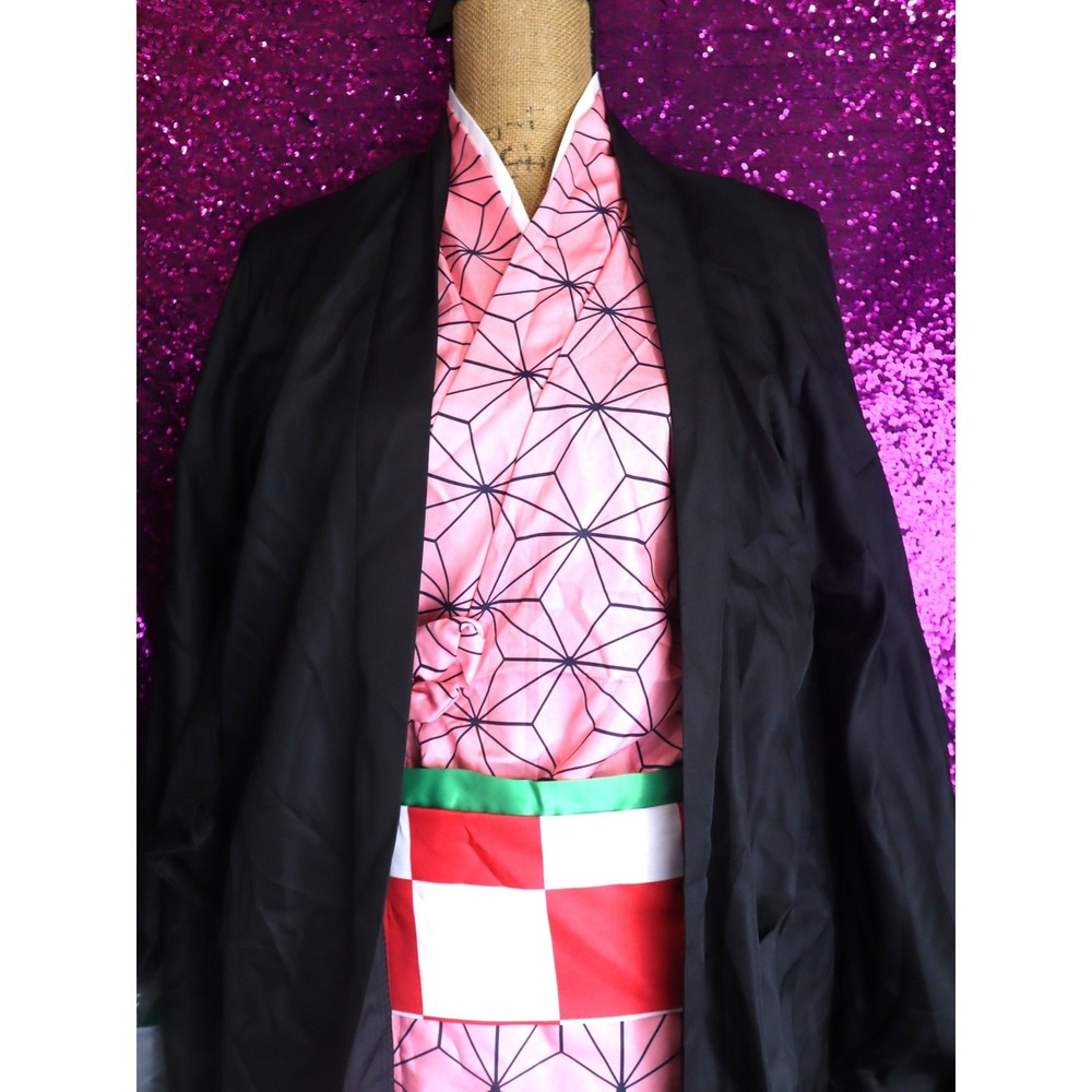 Pink Cosplay Costume M-XL Nezuko Kamado Anime Set Kit Manga Halloween Comic